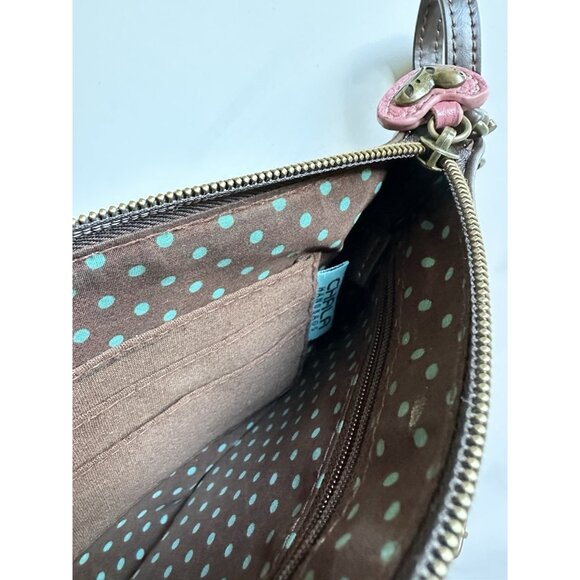 CHALA Pink White Brown Pig Faux Leather Purse/Whistled Cell Phone 8in x 6.in - Picture 5 of 6